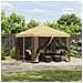 Gazebo da giardino con pareti laterali 3 x 3 m Crema - Foto miniatura 2