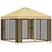 Gazebo da giardino con pareti laterali 3 x 3 m Crema - Foto miniatura 3