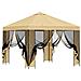 Gazebo da giardino con pareti laterali 3 x 3 m Crema - Foto miniatura 4