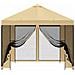 Gazebo da giardino con pareti laterali 3 x 3 m Crema - Foto miniatura 5