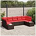 Set Divano da Giardino con cuscino 7 pcs Marrone polyrattan - Foto miniatura 2
