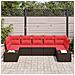 Set Divano da Giardino con cuscino 7 pcs Marrone polyrattan - Foto miniatura 3