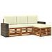 Set di divani da esterno con cuscino 4 pcs Naturale e Crema - Foto miniatura 1