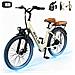 24 Pollici Bicicletta Elettrica Urbana per Adulti SU7 Batteria 36V 13Ah Shimano 7 Velocità Display LCD con sblocco NFC 250W 25KM /H 30-60km E-Bike Beige per Uomo e Donna - Foto miniatura 1
