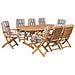 Set Da Giardino In Legno 8 Posti Con Cuscini A Righe Blu / beige Maui - Foto miniatura 25