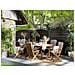 Set Da Giardino In Legno 8 Posti Con Cuscini A Righe Blu / beige Maui - Foto miniatura 15