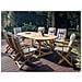 Set Da Giardino In Legno 8 Posti Con Cuscini A Righe Blu / beige Maui - Foto miniatura 2