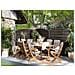 Set Da Giardino In Legno 8 Posti Con Cuscini A Righe Blu / beige Maui - Foto miniatura 16