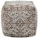 Pouf In Tessuto Grigio / beige Talpa 42 X 42 Cm Meerut - Foto miniatura 8