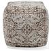 Pouf In Tessuto Grigio / beige Talpa 42 X 42 Cm Meerut - Foto miniatura 5