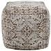 Pouf In Tessuto Grigio / beige Talpa 42 X 42 Cm Meerut - Foto miniatura 6
