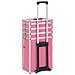 Valigia Trolley Per Cosmetici In Alluminio Rosa - Foto miniatura 8