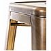 Sgabello Bar Joshua V2 in Metallo Stile Industriale - Sgabello Bancone Robusto Impilabile - Sgabello Cucina Senza Schienale I Sgabello Design H 76 cm Oro - Foto miniatura 5