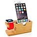 Docking Station - Stazione Di Ricarica In Vero Legno Di Bambù - Compatibile Con Tutti I Telefoni Cellulari E Gli Smartwatch - Foto miniatura 1