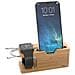 Docking Station - Stazione Di Ricarica In Vero Legno Di Bambù - Compatibile Con Tutti I Telefoni Cellulari E Gli Smartwatch - Foto miniatura 4