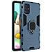 Cover Samsung Galaxy A51 Bi-materiale Anello Supporto Video Blu - Foto miniatura 10