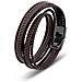 Bracciale in Pelle da Uomo, ""Wrap"", 46cm, Marrone - Foto miniatura 1