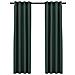 Tende Oscuranti Effetto Lino Con Occhielli 2 Pz Verdi 140x245cm - Foto miniatura 2