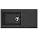 Lavello Da Incasso In Resina Lierra 1000x500mm 1 Vasca Grande - Nero - Manifattura Francese - Foto miniatura 1