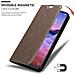 Custodia Compatibile Con Zte Blade V2020 Smart In Bruno Caffè - Coperchio Protettiva Con Chiusura Magnetica, Funzione Stand E Tasca Per Le Carte - Foto miniatura 7