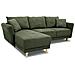 Divano Angolare Reversibile 3-4 Posiziona Il Tessuto Verde Oliva Con Cassa Di Stoccaggio - 244 X 158 X Altezza 95 Cm - Foto miniatura 1