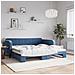 Divano Letto Con Letto Estraibile Blu 100x200 Cm In Velluto - Foto miniatura 1