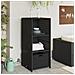 Armadietto Portaoggetti Da Giardino Nero 50x55x115cm Polyrattan - Foto miniatura 3