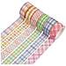 Set Di 12 Rotoli Di Nastro Adesivo Washi A Quadri E Righe Multicolor1 - Foto miniatura 3