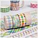 Set Di 12 Rotoli Di Nastro Adesivo Washi A Quadri E Righe Multicolor1 - Foto miniatura 4