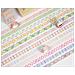 Set Di 12 Rotoli Di Nastro Adesivo Washi A Quadri E Righe Multicolor1 - Foto miniatura 7