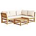 Set Salotto Da Giardino 5 Pz Con Cuscini Legno Massello Acacia - Foto miniatura 2