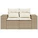 Divano Da Giardino Con Cuscini A 2 Posti Beige In Polyrattan - Foto miniatura 3
