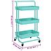 Carrello Da Cucina 3 Ripiani Turchese 42x35x85 Cm Ferro E Abs - Foto miniatura 6