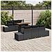 Set Divano Giardino di 7 Pezzi con Cuscini Nero Rattan Polyrattan - Foto miniatura 3