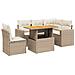 Set Divano da Giardino 6 pz con Cuscini Beige in Polyrattan - Foto miniatura 1
