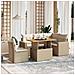 Set Divano da Giardino 6 pz con Cuscini Beige in Polyrattan - Foto miniatura 2