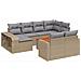 Set Divani da Giardino 11 pz con Cuscini Beige in Polyrattan - Foto miniatura 1