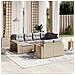 Set Divani da Giardino 11 pz con Cuscini Beige in Polyrattan - Foto miniatura 2