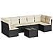Set Divani da Giardino con Cuscini 8 pz Nero in Polyrattan - Foto miniatura 1