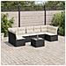 Set Divani da Giardino con Cuscini 8 pz Nero in Polyrattan - Foto miniatura 2