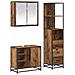 Set di mobili per il bagno con cassetto 3 pcs Legno vecchio - Foto miniatura 1