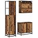 Set di mobili per il bagno con cassetto 3 pcs Legno vecchio - Foto miniatura 9