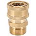 Adattatore Girevole M22x1.5 A 3/8 Per Idropulitrice - Acciaio Inox E Ottone | 4000 Psi | 90°c | 30 L /min | Filettatura Interna M22 - Foto miniatura 3