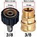 Adattatore Girevole M22x1.5 A 3/8 Per Idropulitrice - Acciaio Inox E Ottone | 4000 Psi | 90°c | 30 L /min | Filettatura Interna M22 - Foto miniatura 5