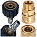 Adattatore Girevole M22x1.5 A 3/8 Per Idropulitrice - Acciaio Inox E Ottone | 4000 Psi | 90°c | 30 L /min | Filettatura Interna M22 - Foto miniatura 1