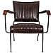 Poltrona In Metallo E Pelle Marrone 65x72x74 H - Foto miniatura 3
