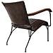 Poltrona In Metallo E Pelle Marrone 65x72x74 H - Foto miniatura 5