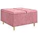 Pouf contenitore con cuscino Rosa 80 x 80 x 45 cm Velluto - Foto miniatura 1