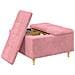 Pouf contenitore con cuscino Rosa 80 x 80 x 45 cm Velluto - Foto miniatura 3