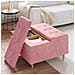 Pouf contenitore con cuscino Rosa 80 x 80 x 45 cm Velluto - Foto miniatura 4
